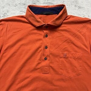 Greyson Polo‎ Shirt Mens L Orange Vaquero Club Pima Cotton Blend Stretch Golf